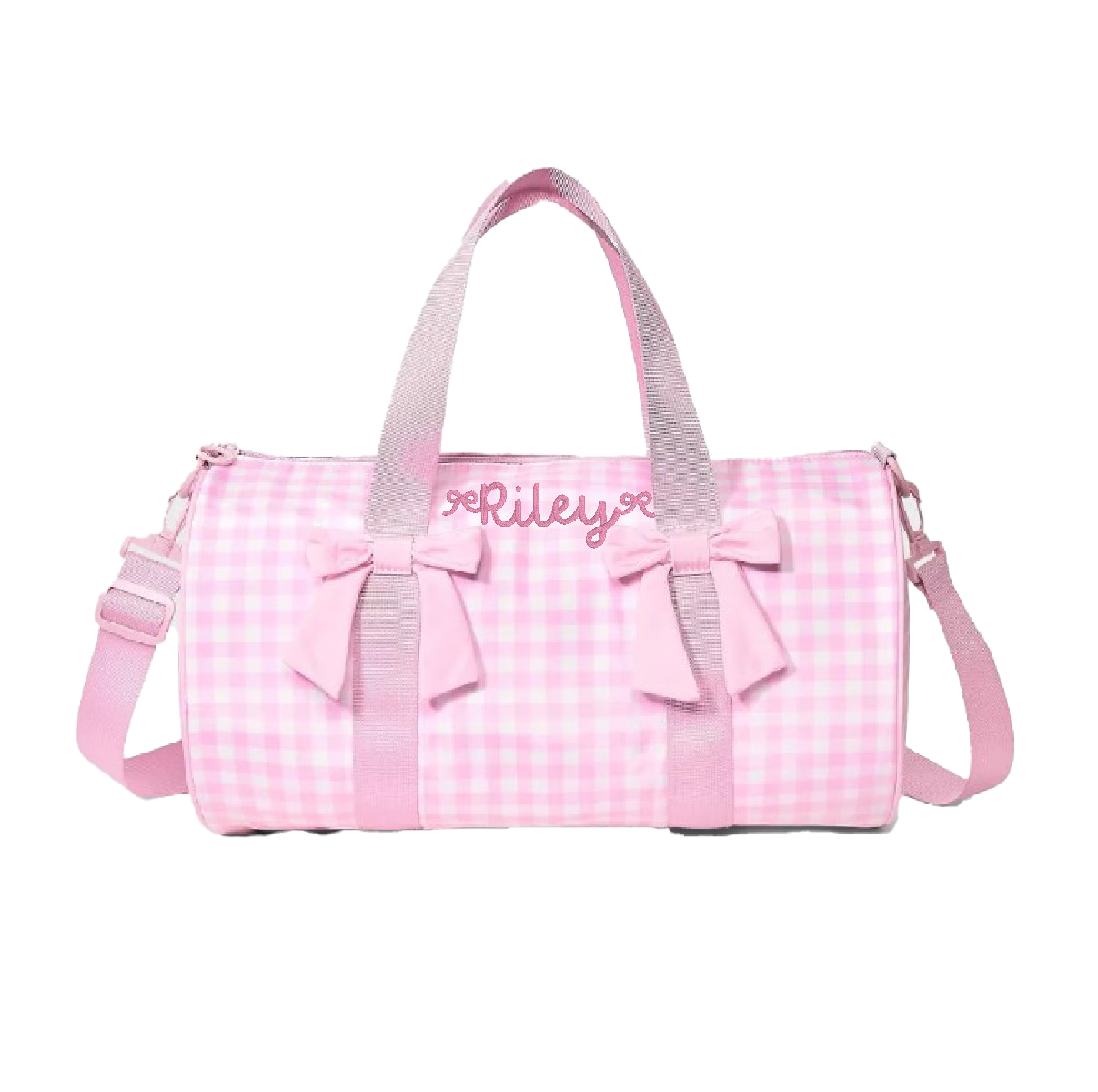 Gingham and Bows Monogrammed Duffel Bag
