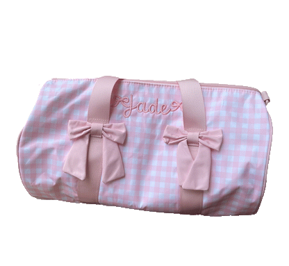 Gingham and Bows Monogrammed Duffel Bag