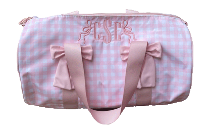 Gingham and Bows Monogrammed Duffel Bag