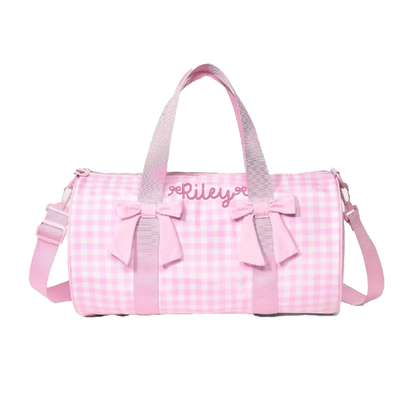Gingham and Bows Monogrammed Duffel Bag