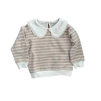 Toddler Girl Peterpan Collar Sweatshirt Set